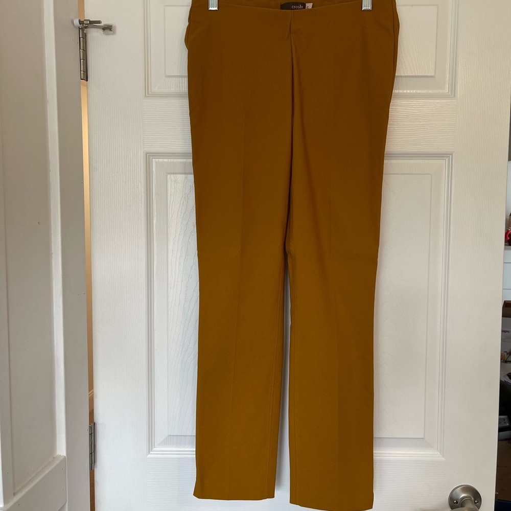 Crosby Dark Mustard Pull On Dress Pants